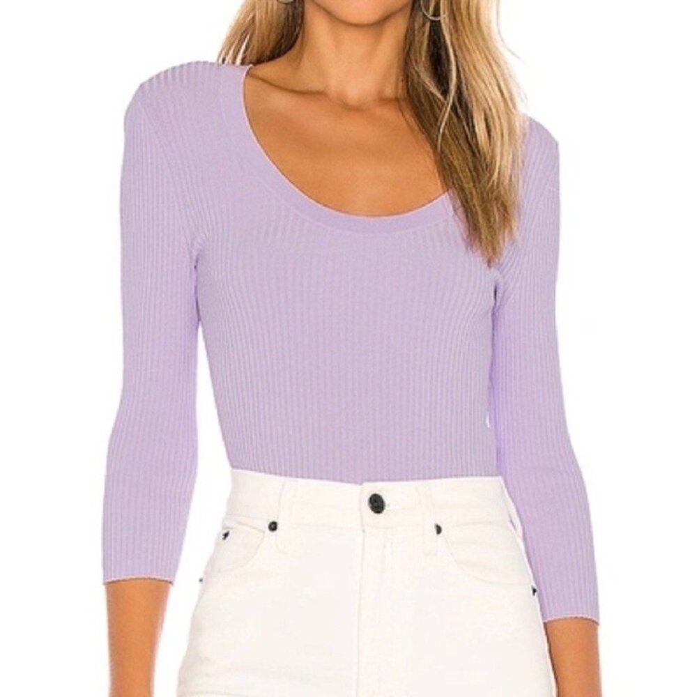 A.L.C. Brandon Ribbed Top, Size Medium, Lilac